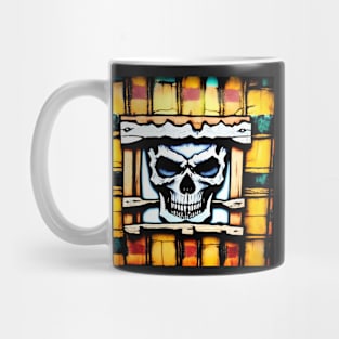 Skull Plaid Grunge Bleach Acid Wash Graphic Skate Punk Mug